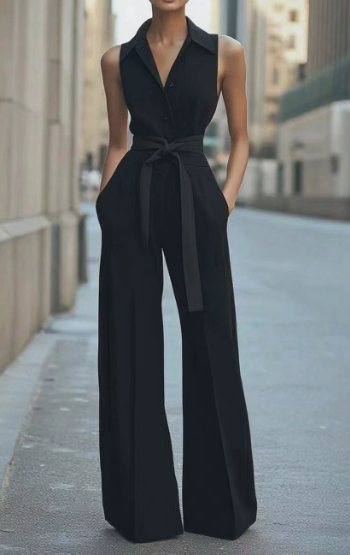 Wide-Leg Jumpsuit Womens - Sleeveless Formal Attire Blancara - Heston Manor