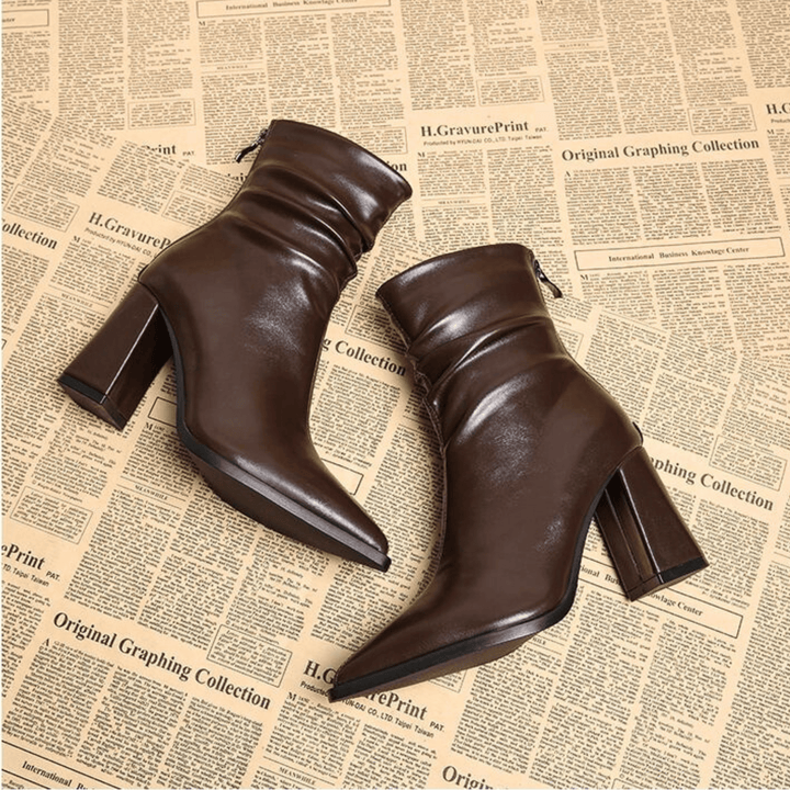 Seraphina Aveline Sculpted Leather Boot - Modern Style and Elegance - Heston Manor