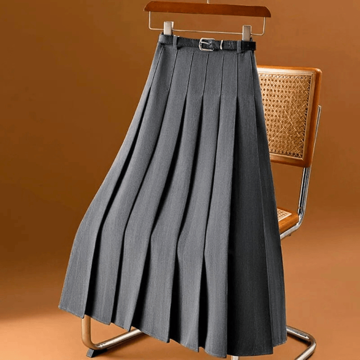 Sorelle Chic Pleated High-Waist Belted Skirt - Heston Manor
