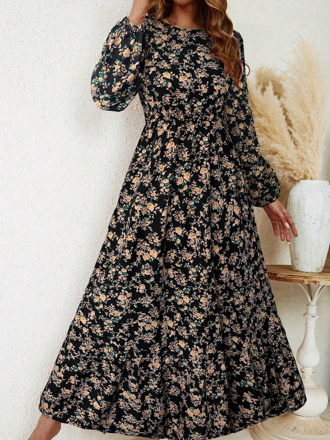 Floral Maxi Dress Womens - Smocked Waist Garden Print Gloriana - Heston Manor