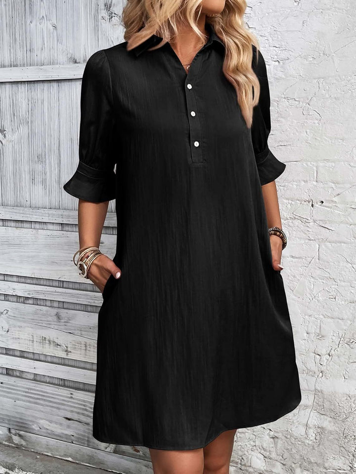 Button-Down Shirt Dress Womens - Versatile Knee-Length Attire Harleena - Heston Manor