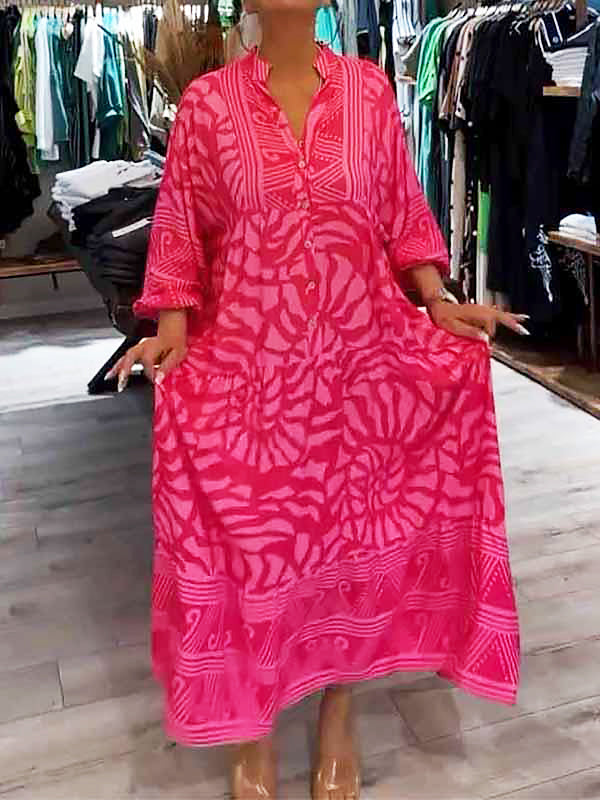 V-Neck Flowy Dress Womens - Tummy Control Loose Fit Elegance Mariglim - Heston Manor