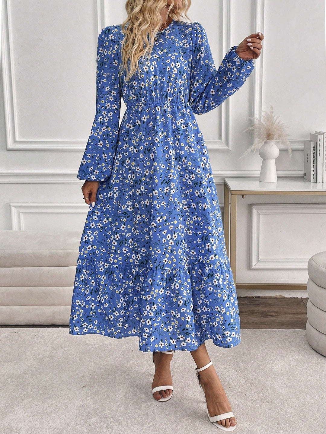 Floral Maxi Dress Womens - Smocked Waist Garden Print Gloriana - Heston Manor