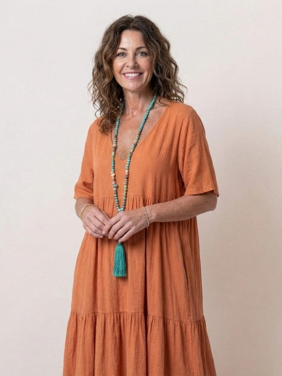 V-Neck Maxi Dress Womens - Tiered Bohemian Summer SiennaX - Heston Manor