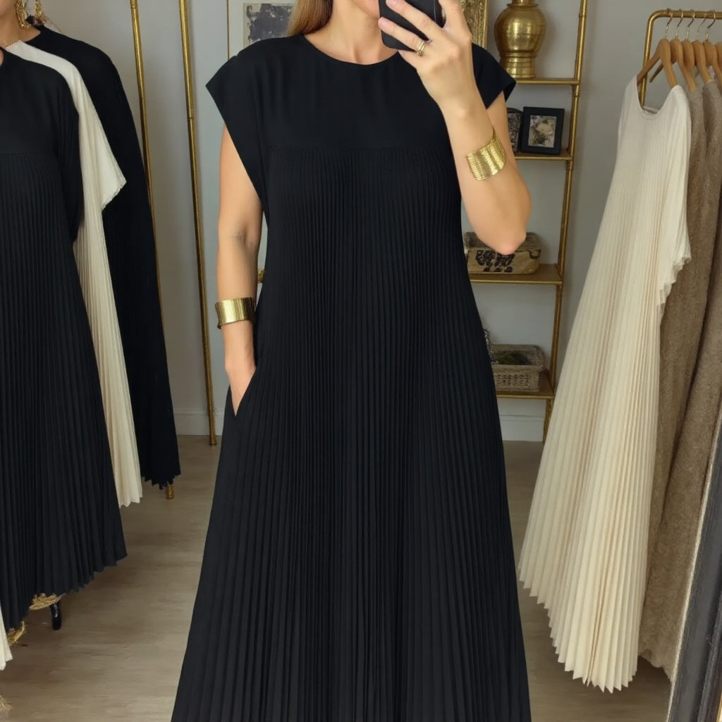 Maxi Dress Womens - Flowy Pleated Cocktail Gown Fernalyn - Heston Manor