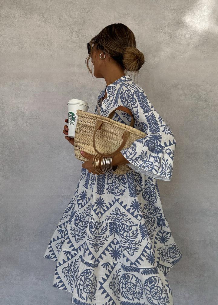 Boho Swing Dress Womens - V-Neck 3/4 Sleeve Summer Wear Celestera - Heston Manor