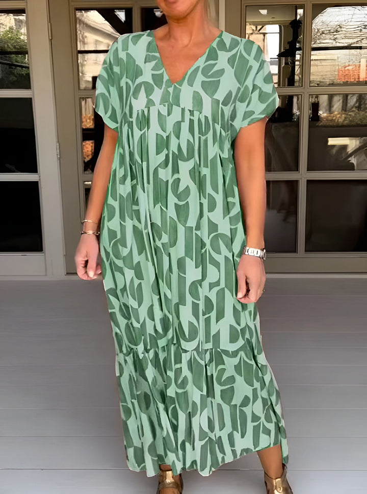 V-Neck Midi Dress Womens - Flowy Evening Silhouette Pearline - Heston Manor