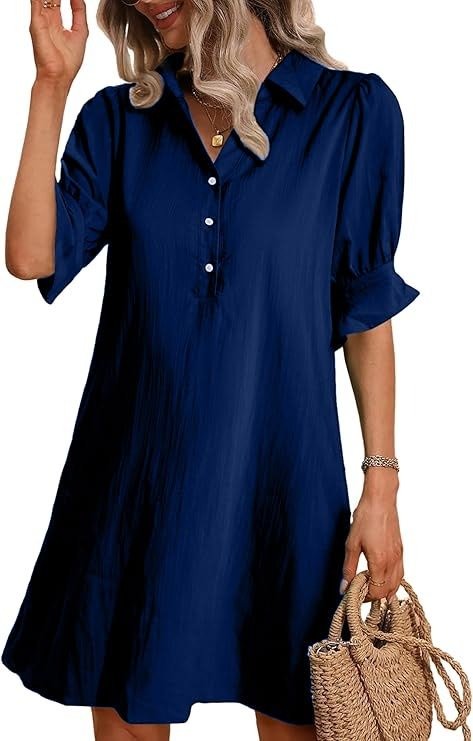 Button-Down Shirt Dress Womens - Versatile Knee-Length Attire Harleena - Heston Manor