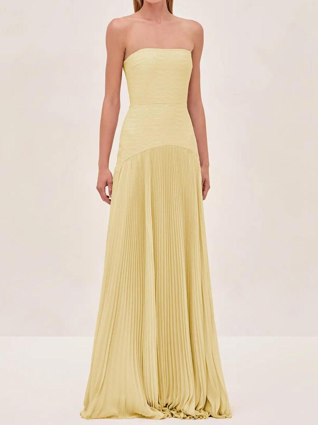 Strapless Maxi Dress Womens - Pleated Formal Evening Gown Elora - Heston Manor