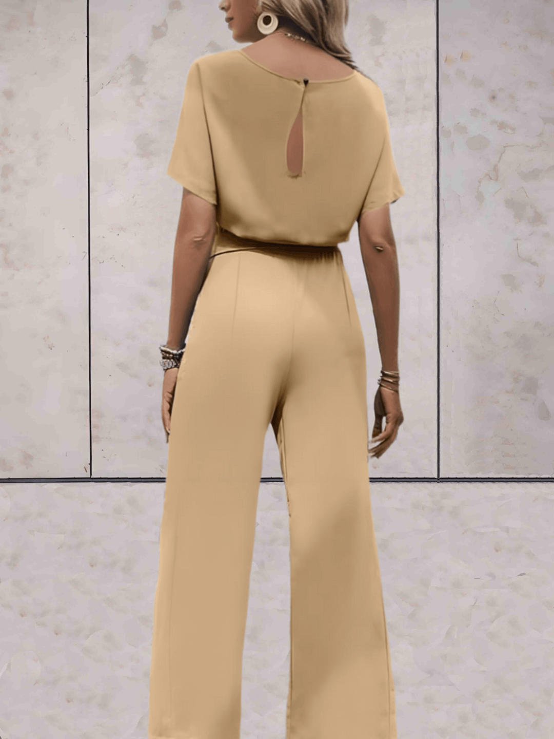 Women's Two-Piece Set - Camel Short Sleeve Outfit Padero - Heston Manor