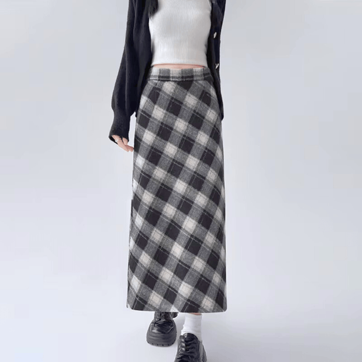 Elliott Cambridge Wool Skirt - Timeless Plaid Midi - Heston Manor