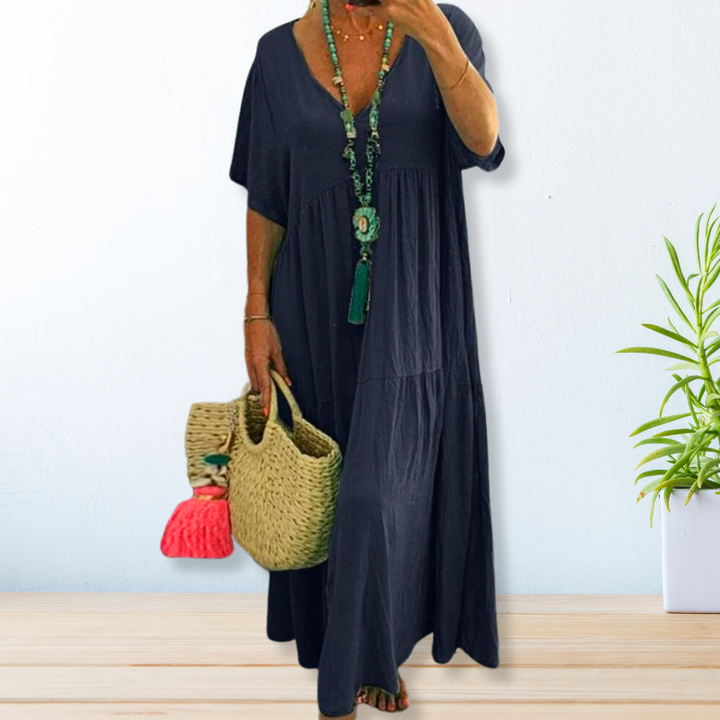 Elegant Draped Dress Womens - Breathable Graceful Design Clovaria - Heston Manor