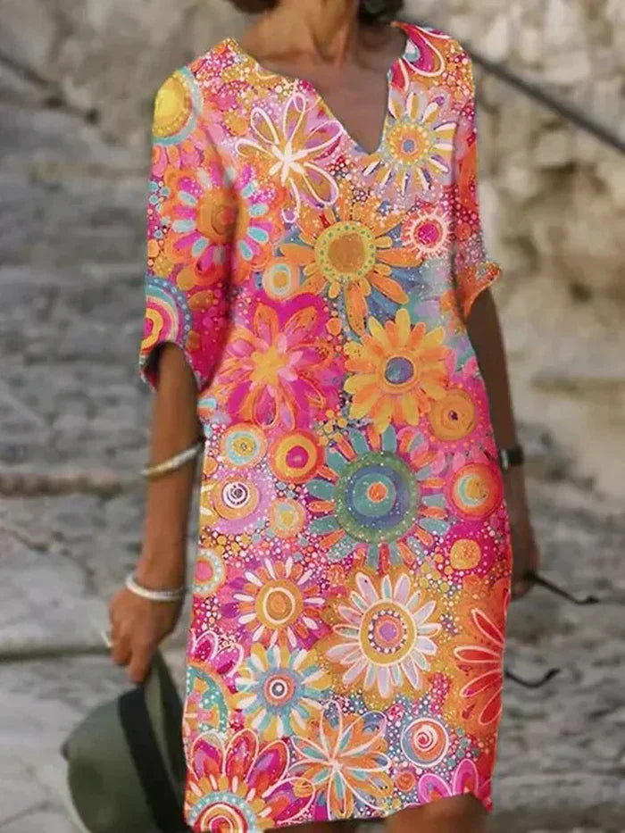Floral Midi Dress Womens - Tummy Control Evening Elegance Yanola - Heston Manor