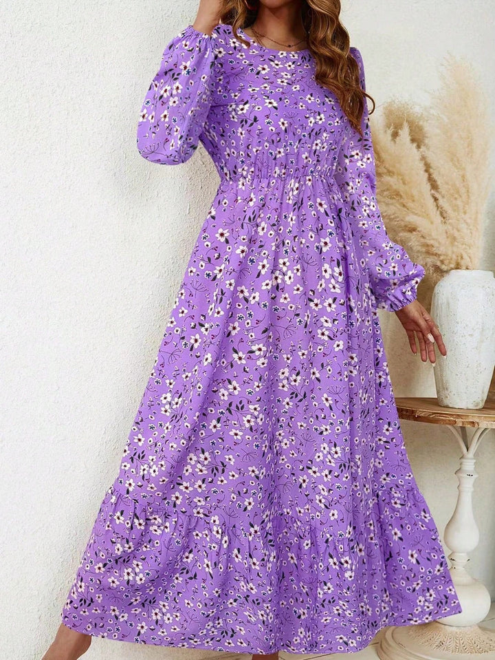 Floral Maxi Dress Womens - Smocked Waist Garden Print Gloriana - Heston Manor