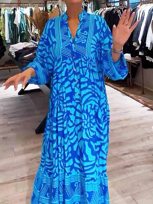 V-Neck Flowy Dress Womens - Tummy Control Loose Fit Elegance Mariglim - Heston Manor