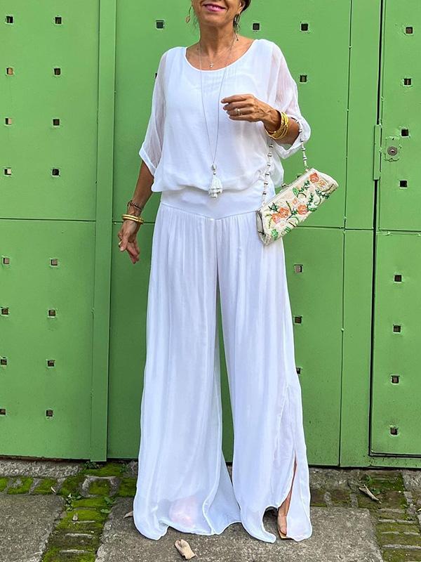 V-Neck Jumpsuit Womens - 2 Piece Batwing Sleeve Set Orabela - Heston Manor
