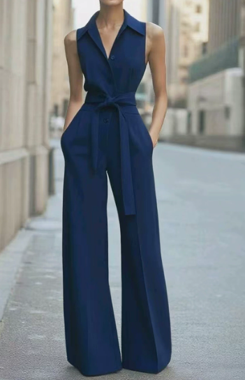 Wide-Leg Jumpsuit Womens - Sleeveless Formal Attire Blancara - Heston Manor