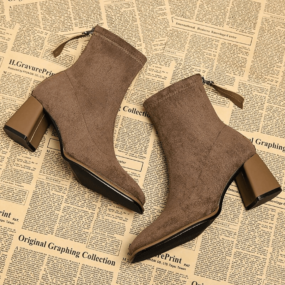 Bellora Suede Women's Boot - Modern Square Toe Style - Heston Manor