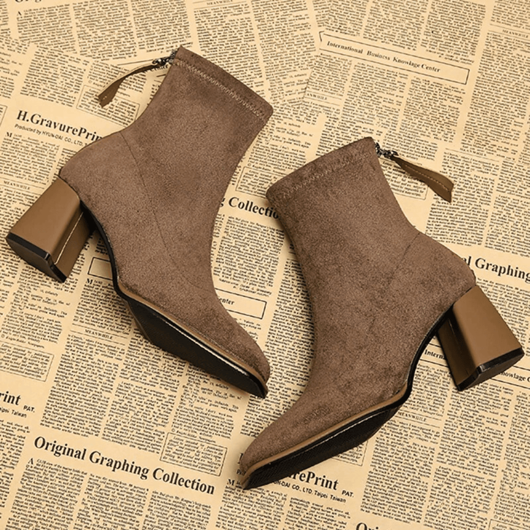 Bellora Suede Women's Boot - Modern Square Toe Style - Heston Manor