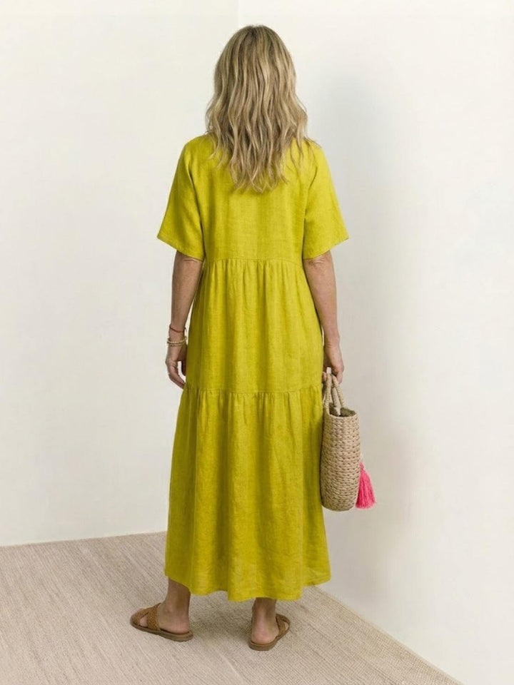 V-Neck Maxi Dress Womens - Tiered Bohemian Summer SiennaX - Heston Manor