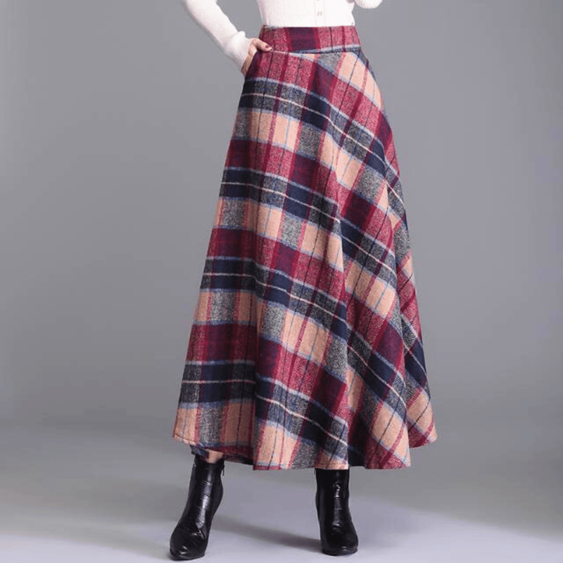 Aurelle Tartan Plaid Skirt - Rich Heritage Wool - Heston Manor