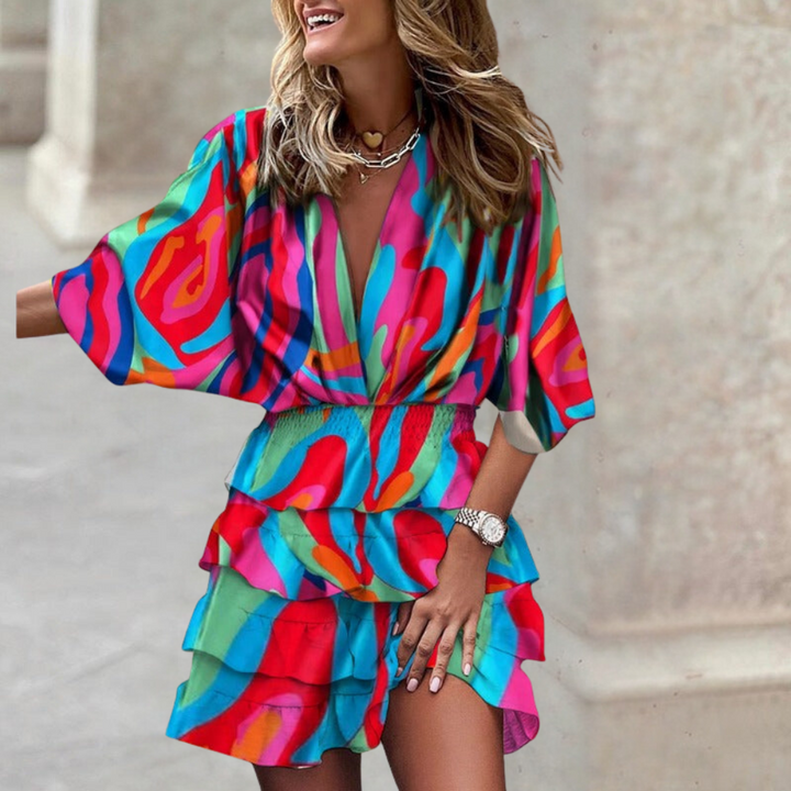 Tummy Control Draped Dress Womens - Colorful Vibrant Fit Dawella - Heston Manor