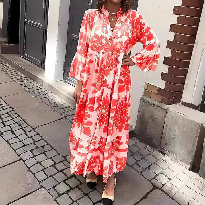 Boho Maxi Dress Womens - Flowy Printed Casual Outfit Zephra - Heston Manor