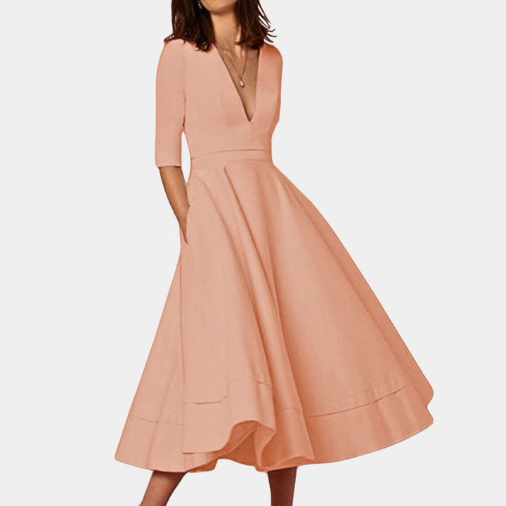 A-Line Midi Dress Womens - Elegant Everyday Comfort Joyelle - Heston Manor