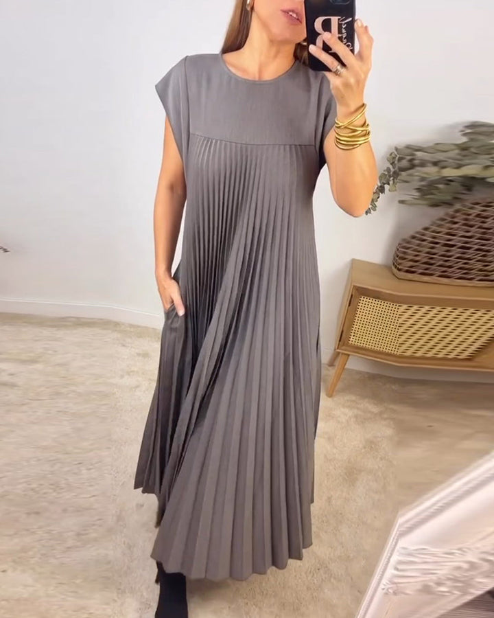 Maxi Dress Womens - Flowy Pleated Cocktail Gown Fernalyn - Heston Manor