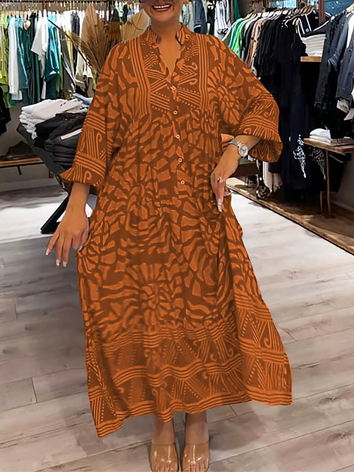 V-Neck Flowy Dress Womens - Tummy Control Loose Fit Elegance Mariglim - Heston Manor