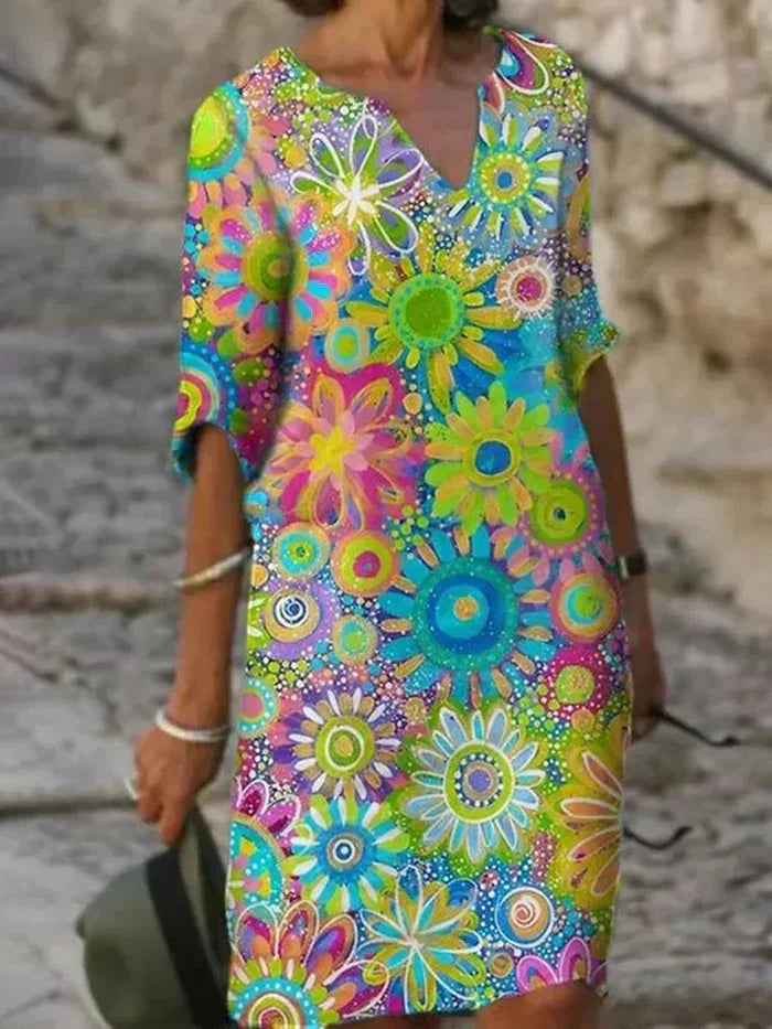 Floral Midi Dress Womens - Tummy Control Evening Elegance Yanola - Heston Manor