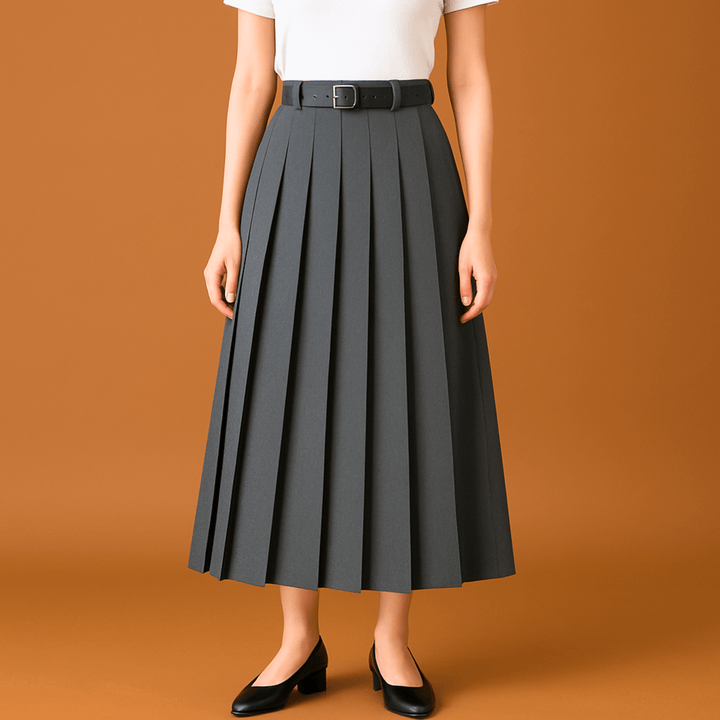 Sorelle Chic Pleated High-Waist Belted Skirt - Heston Manor