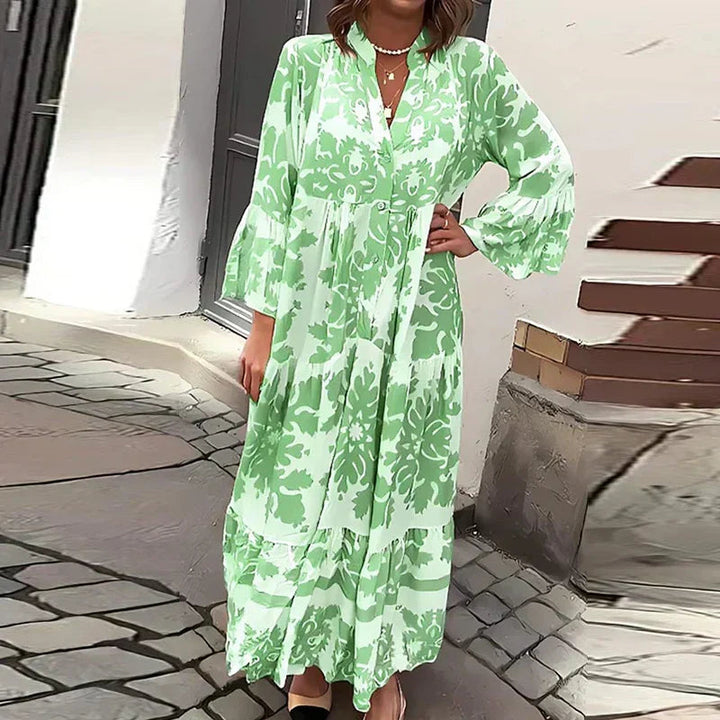 Boho Maxi Dress Womens - Flowy Printed Casual Outfit Zephra - Heston Manor
