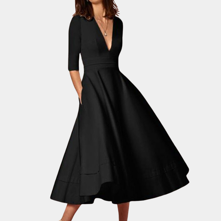 A-Line Midi Dress Womens - Elegant Everyday Comfort Joyelle - Heston Manor