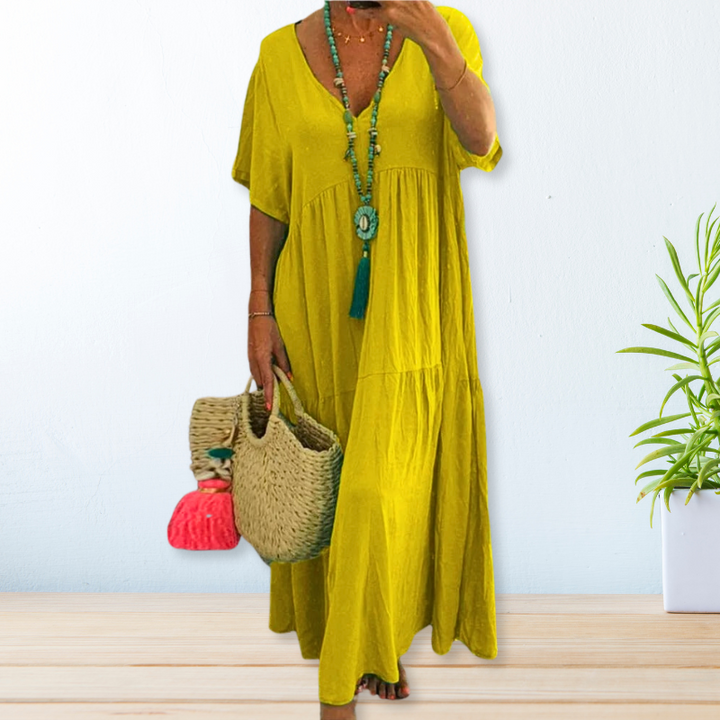 Elegant Draped Dress Womens - Breathable Graceful Design Clovaria - Heston Manor