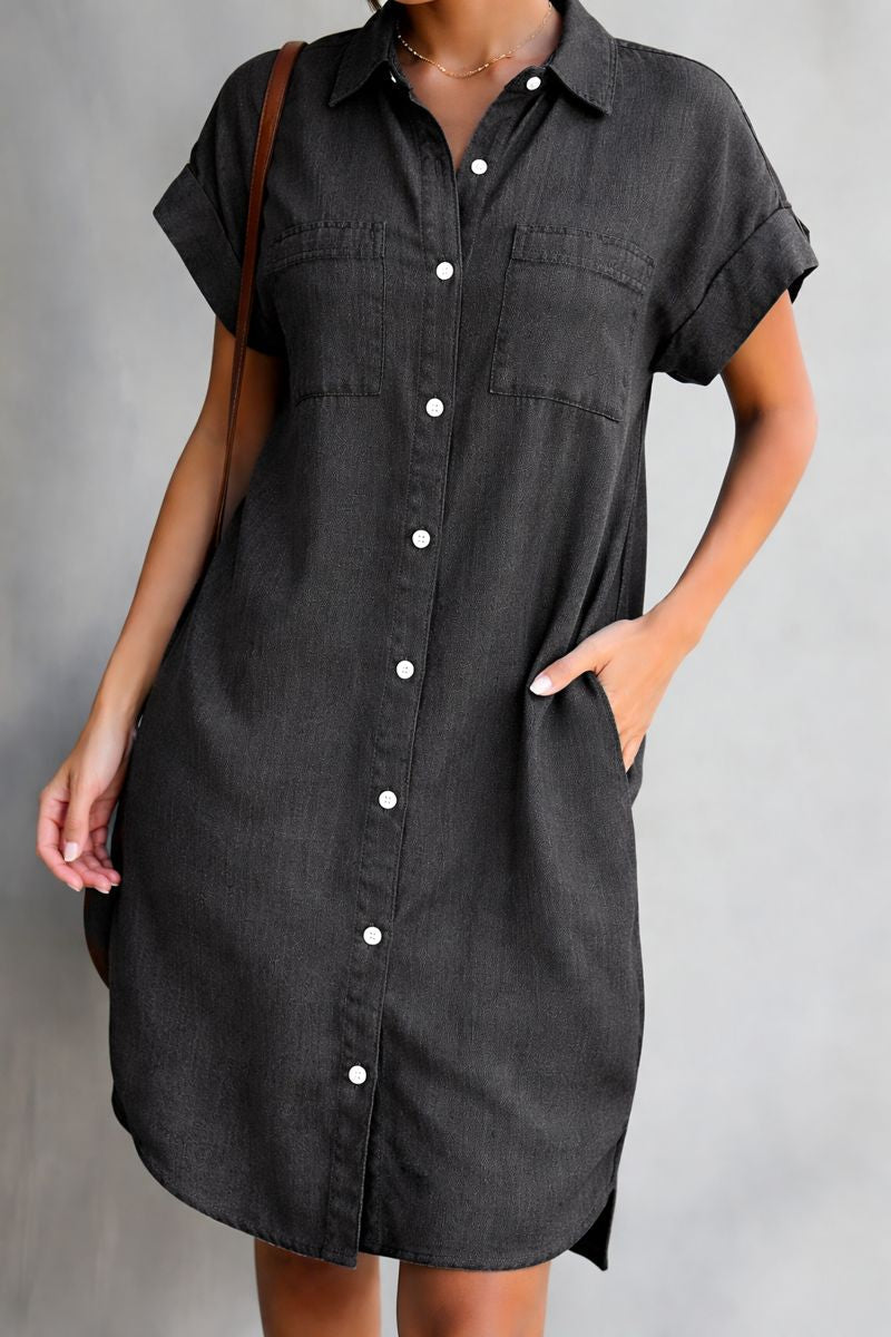 Denim Dress Womens - Flattering Structure Casual Wear Dress Francesca - Heston Manor