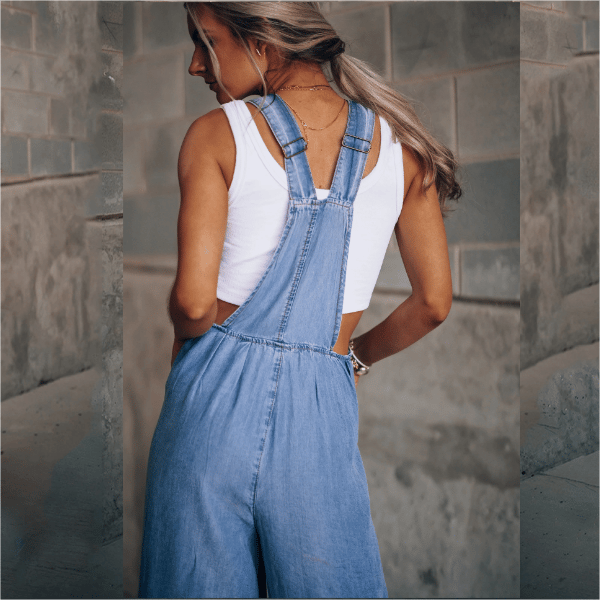 Denim Jumpsuit Womens - Wide-Leg Casual Overalls Arilo - Heston Manor