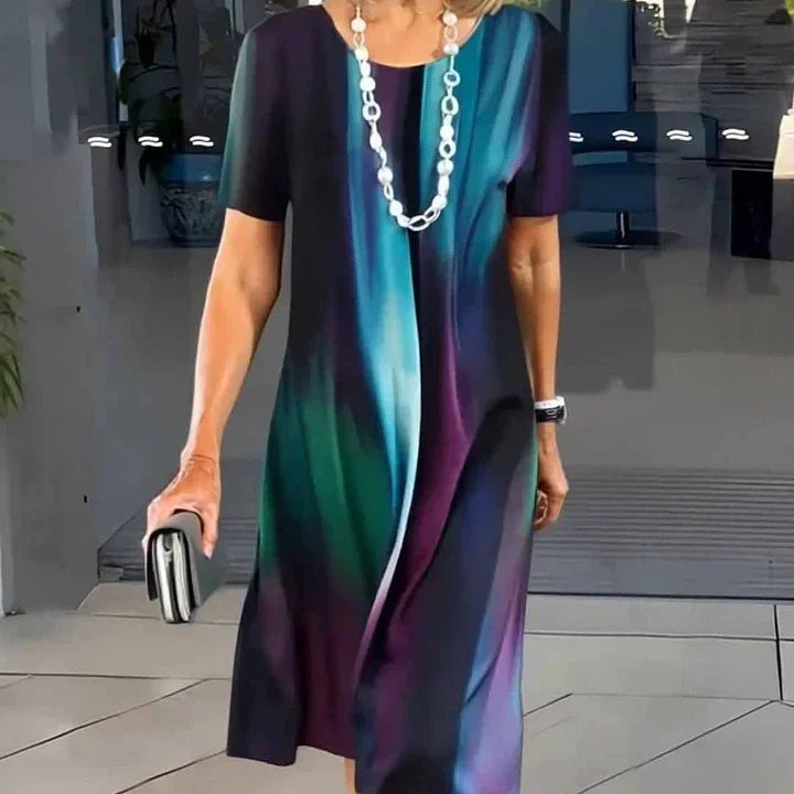 Print Midi Dress Womens - Vibrant A-Line Casual Wear Vivazo - Heston Manor