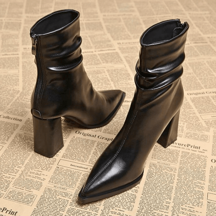 Seraphina Aveline Sculpted Leather Boot - Modern Style and Elegance - Heston Manor