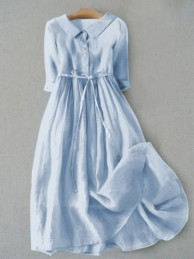Midi Dress Womens - Flowy Draped Evening Wear Estralina - Heston Manor