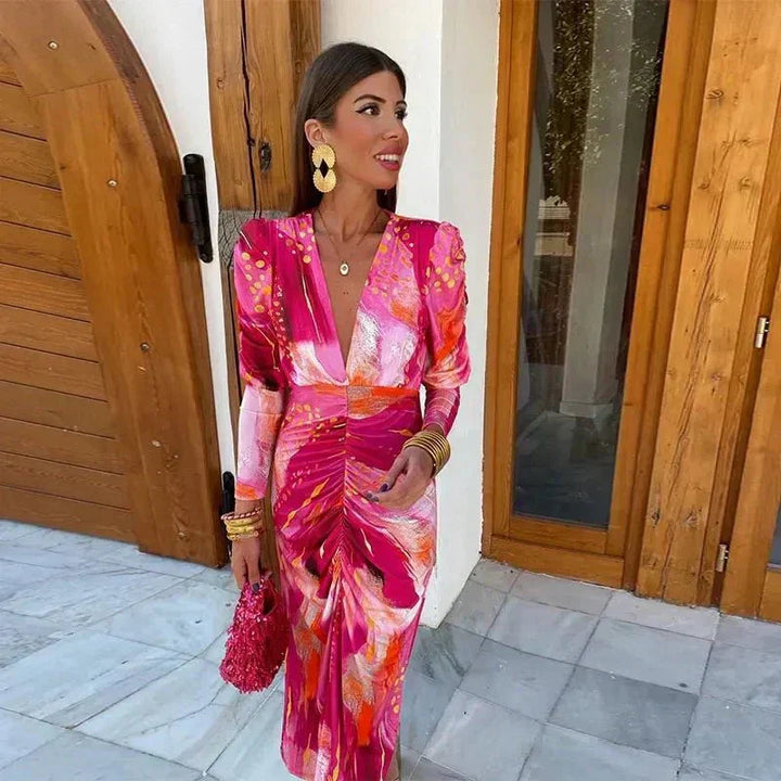 Maxi Wrap Dress Womens - Elegant Wedding Guest Attire Elara - Heston Manor