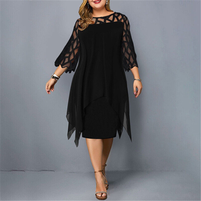 Midi Dress Womens - Flowy Draped Plus Size Wear StellaBliss - Heston Manor