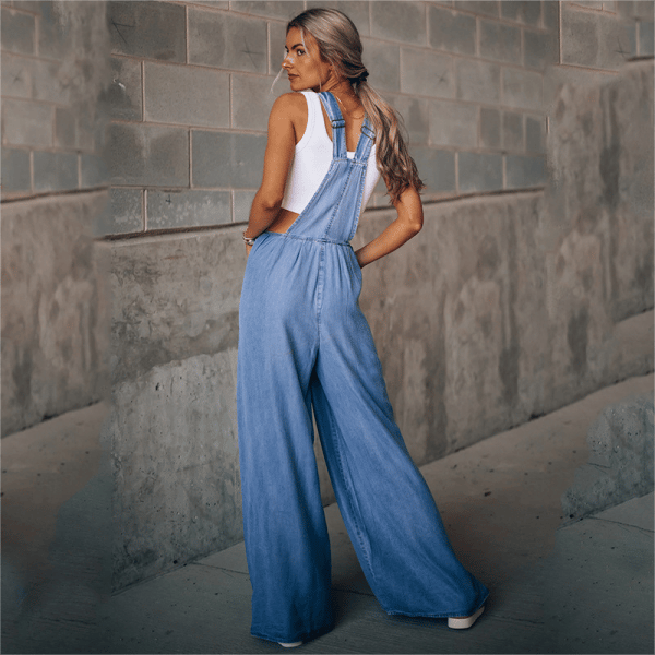 Denim Jumpsuit Womens - Wide-Leg Casual Overalls Arilo - Heston Manor