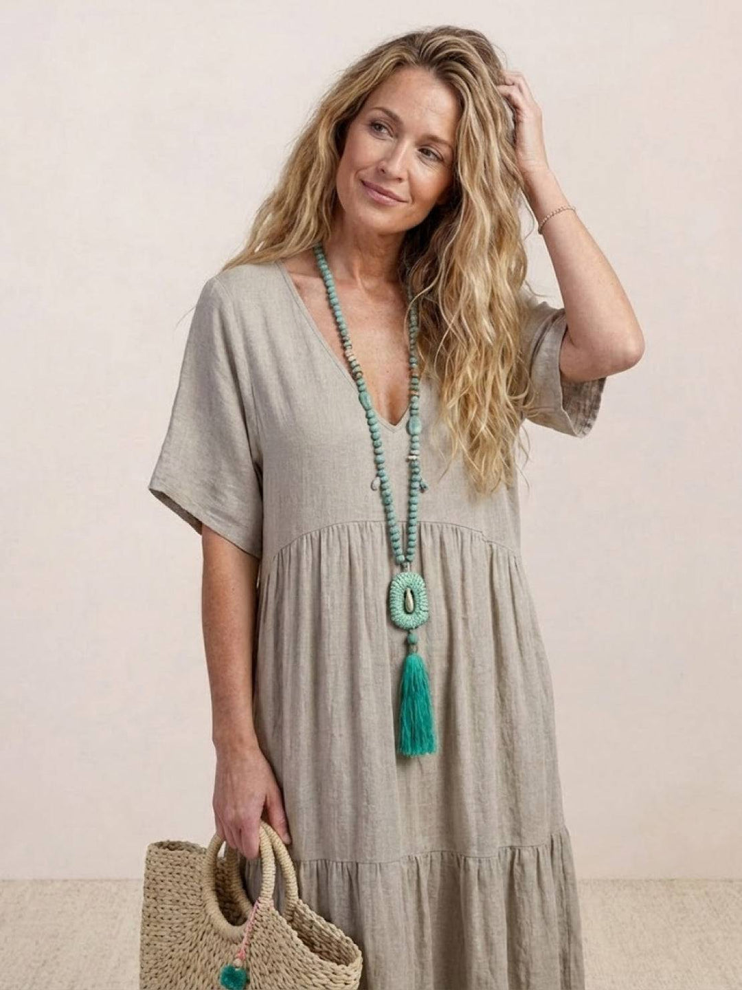 V-Neck Maxi Dress Womens - Tiered Bohemian Summer SiennaX - Heston Manor