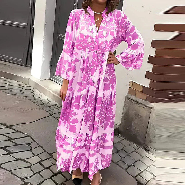 Boho Maxi Dress Womens - Flowy Printed Casual Outfit Zephra - Heston Manor