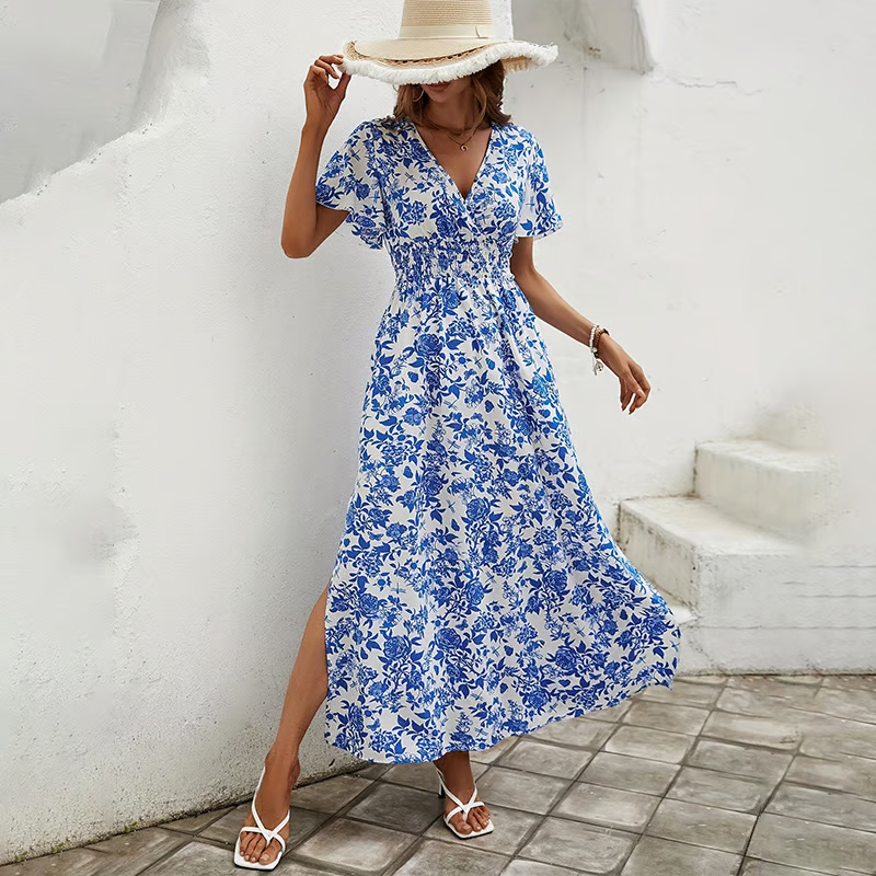 Boho Maxi Dress Womens - Flowy Beach Vibe Gabbrielle - Heston Manor