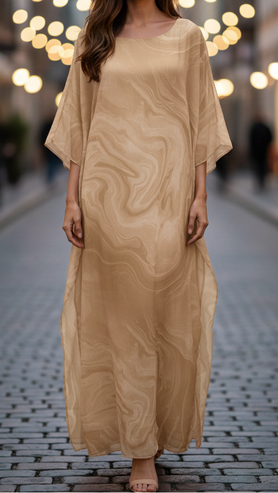 Chiffon Maxi Dress Womens - Formal Batwing Sleeve Kaftan Adoria - Heston Manor