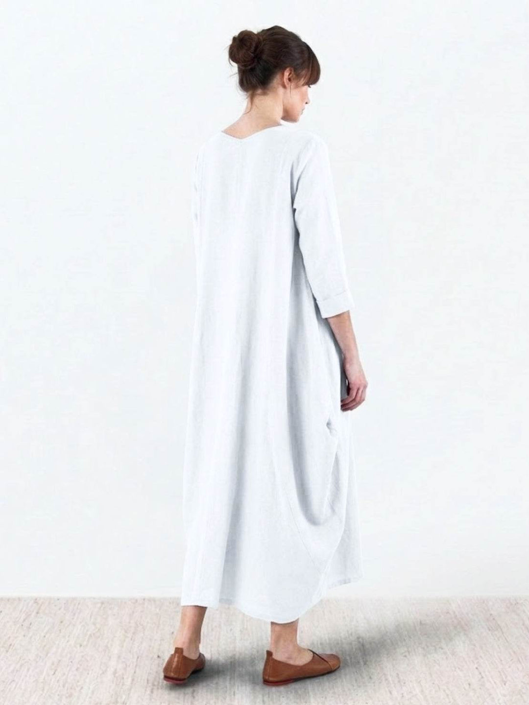 Boho Maxi Dress Womens - Oversized 3/4 Sleeves SerenaFlow - Heston Manor