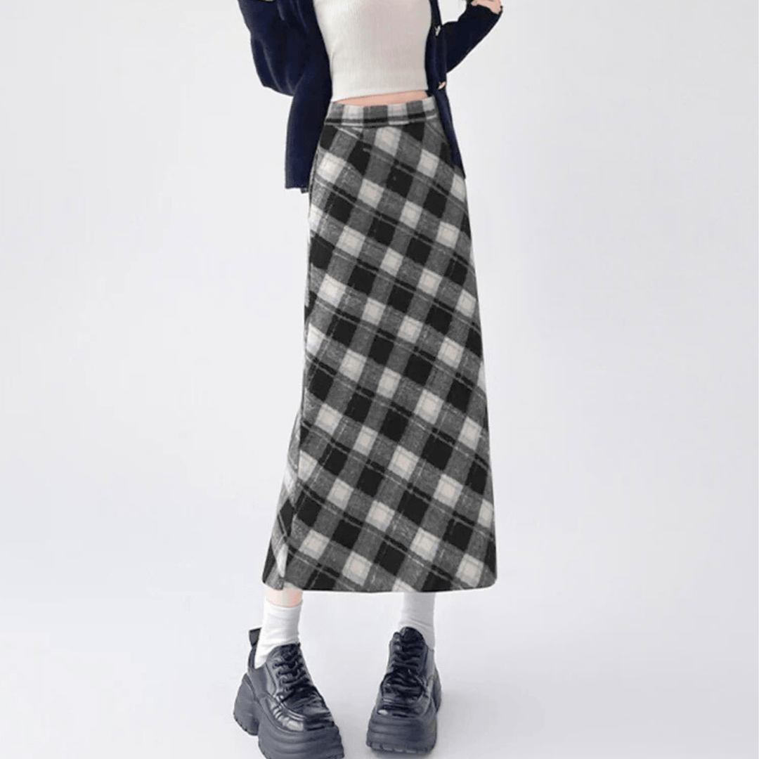 Elliott Cambridge Wool Skirt - Timeless Plaid Midi - Heston Manor
