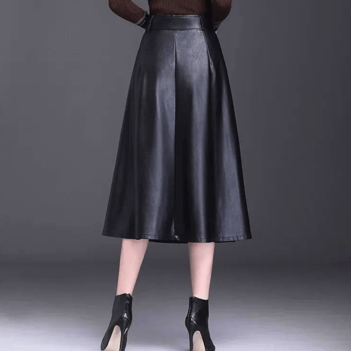 Celeste Marvelle Leather Skirt - A-Line Matte Sheen - Heston Manor